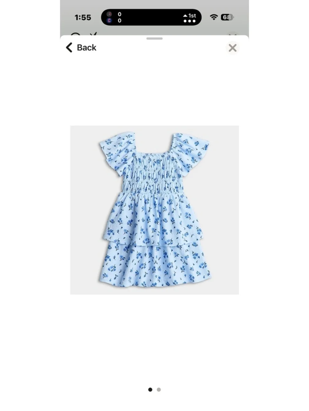 Jumping Beans Blue Floral Smocked Dress for Toddler Girls, Size 2T